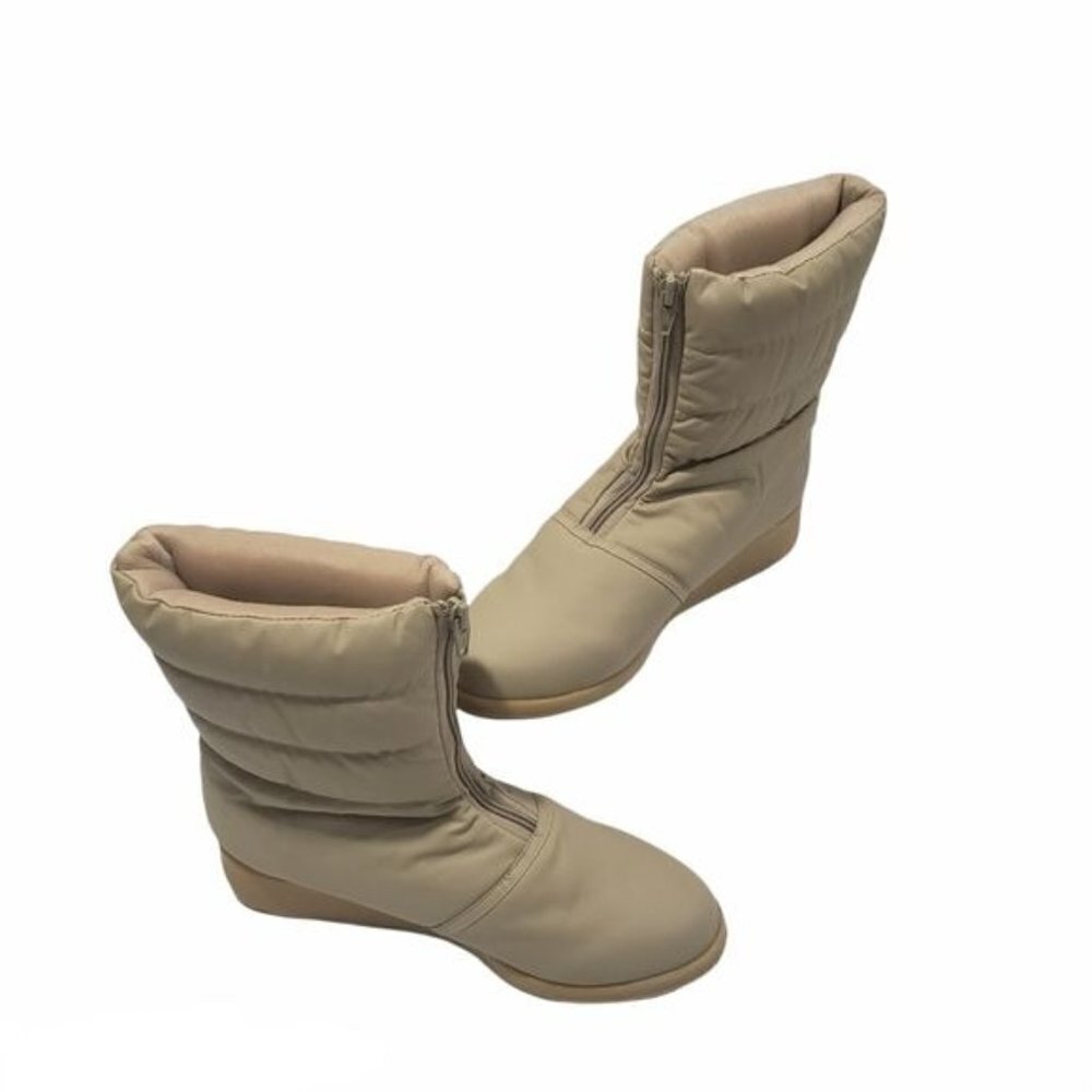 Naturalizer Front Zip Rain Ankle Puffer Boots 10